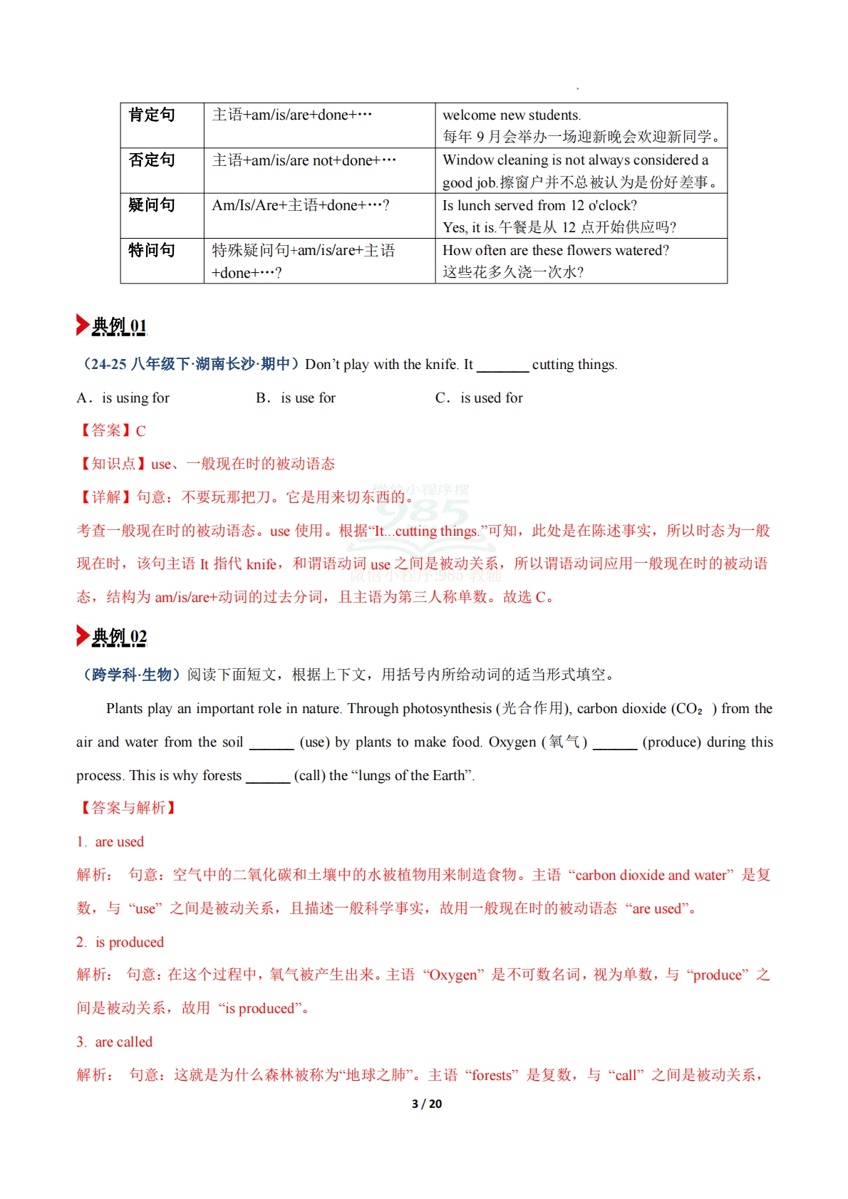 图片[3]-专题01 被动语态（期中复习讲义）（解析版）.pdf-七宝：认真做好一件事