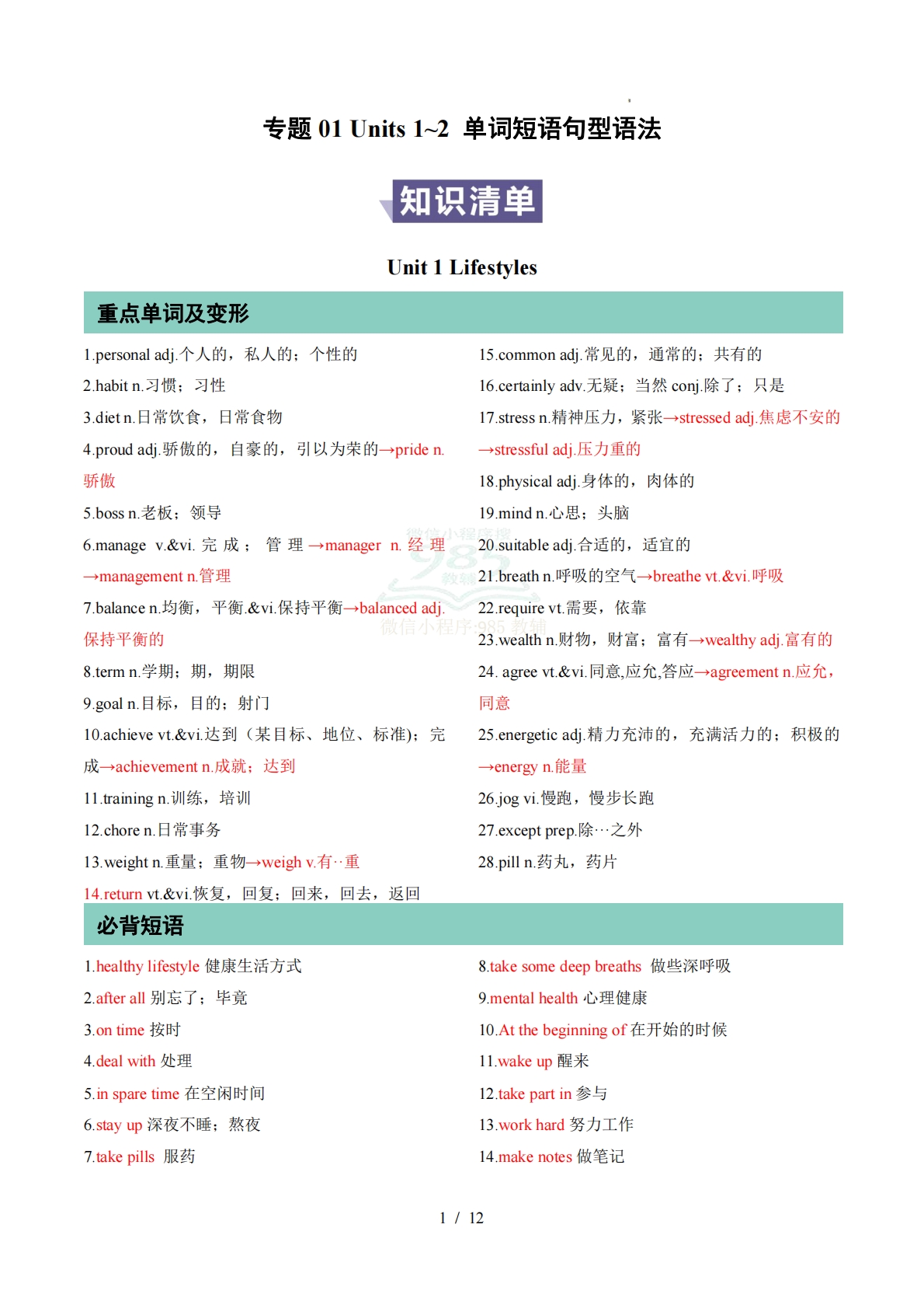 专题01 Units 1~2 单词短语句型语法（期中复习知识清单）（背诵版）.pdf-七宝：认真做好一件事