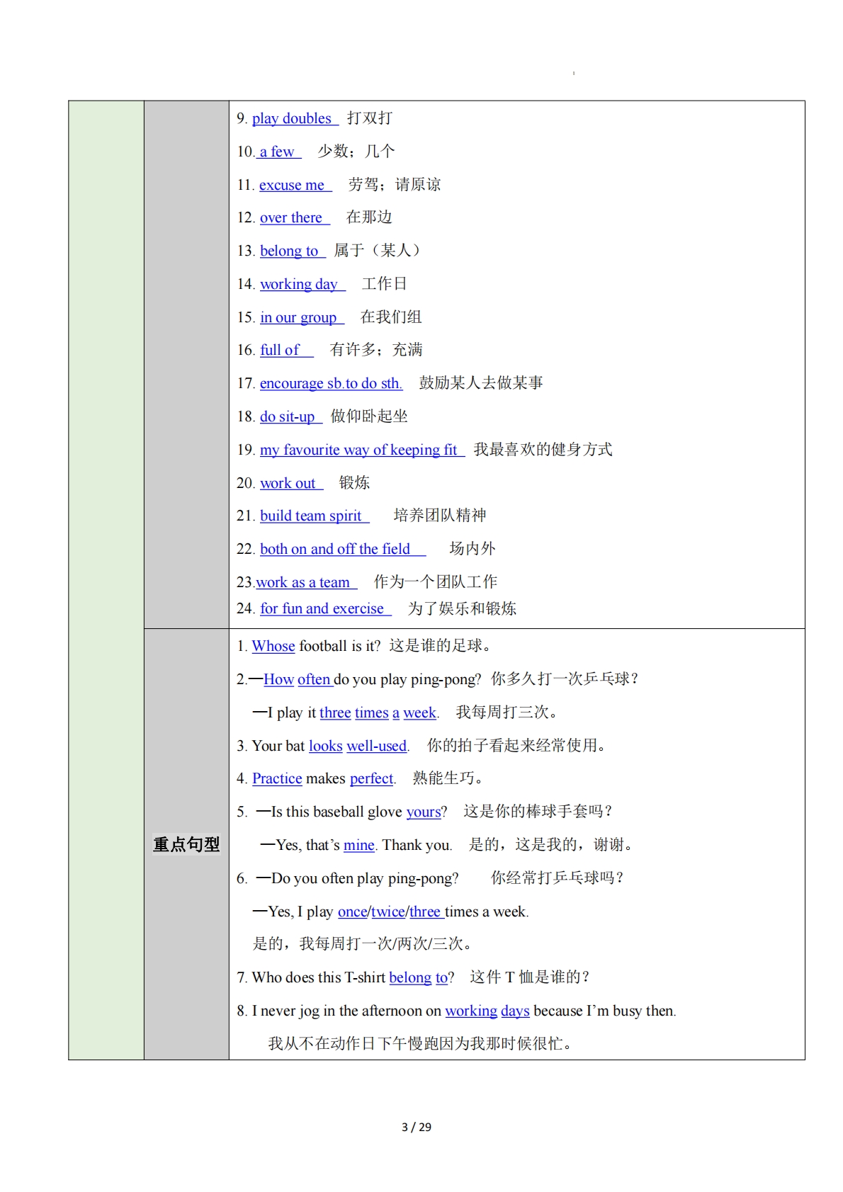 图片[3]-Unit 3 Keep Fit（知识清单）（答案版）.pdf-七宝：认真做好一件事