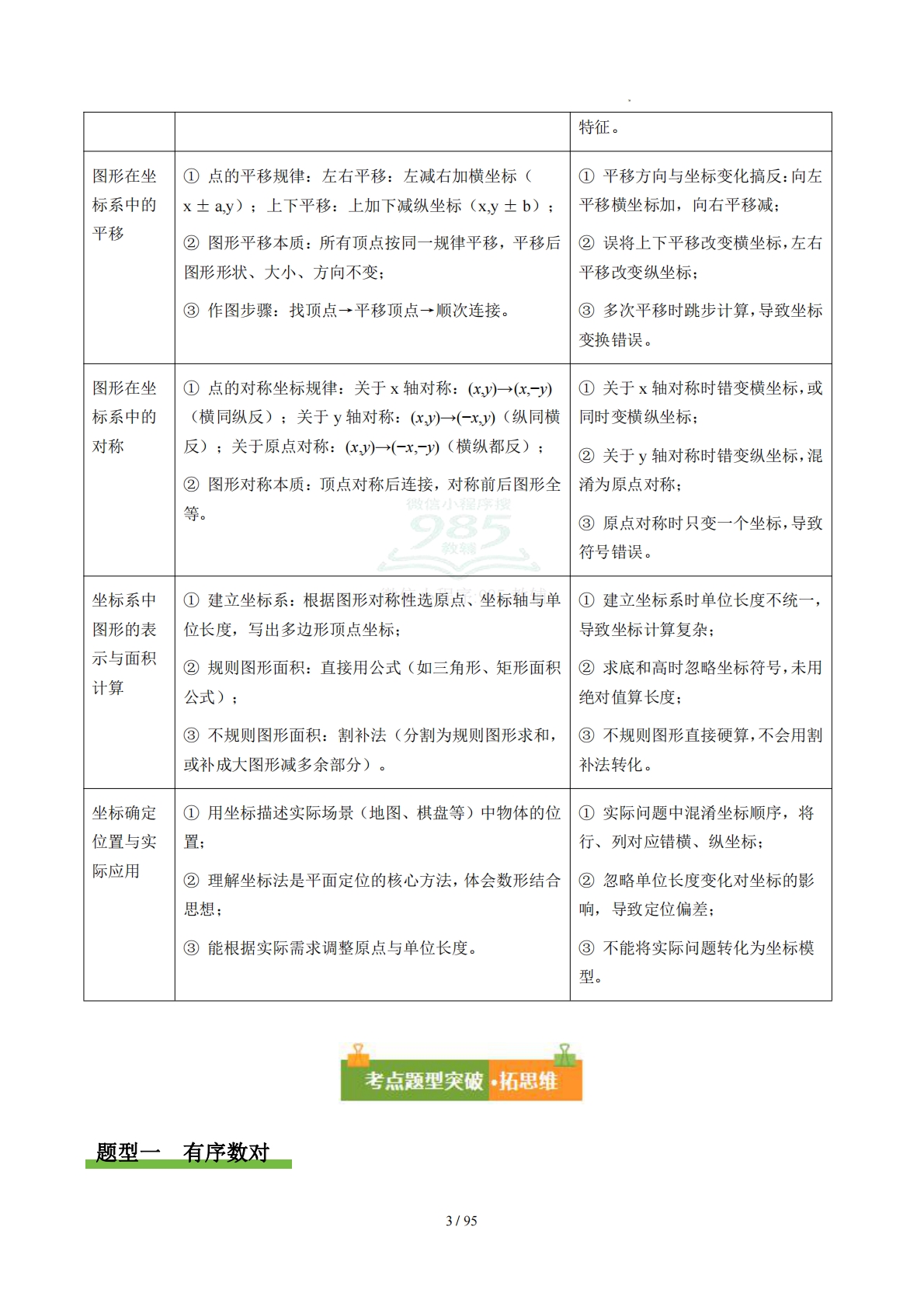 图片[3]-第二章 图形与坐标（复习讲义）（解析版）.pdf-七宝：认真做好一件事