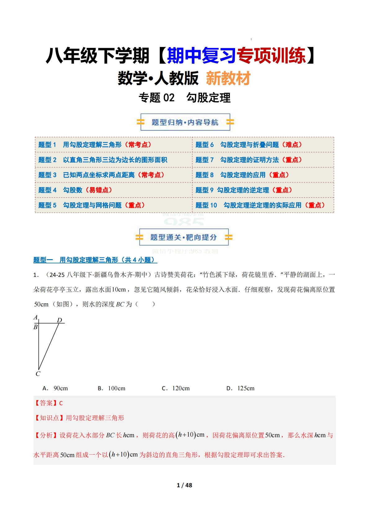 （期中复习专项训练）专题02  勾股定理（解析版）.pdf-七宝：认真做好一件事
