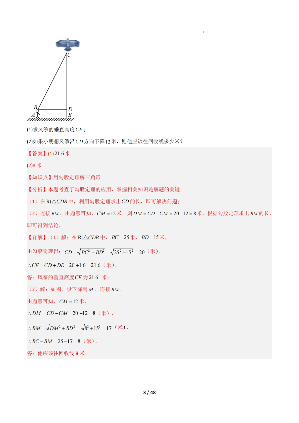 图片[3]-（期中复习专项训练）专题02  勾股定理（解析版）.pdf-七宝：认真做好一件事