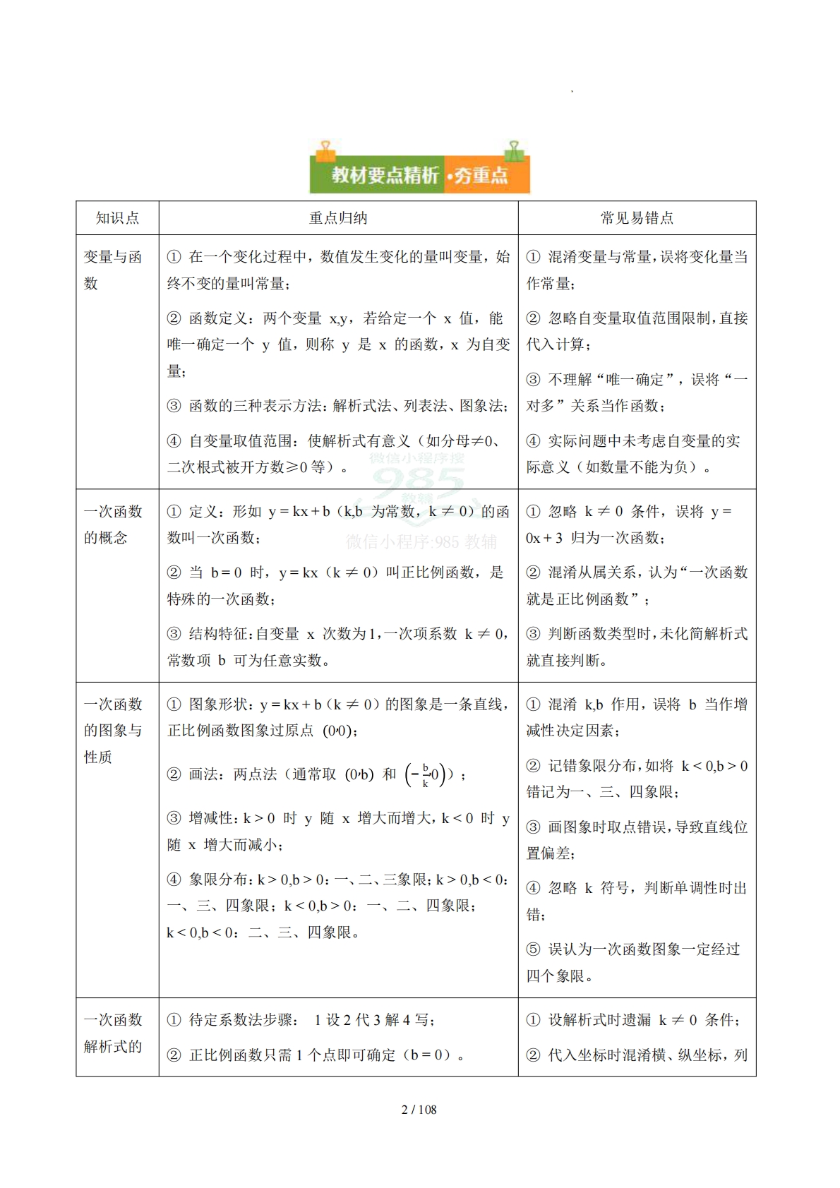 图片[2]-第三章 一次函数（复习讲义）（解析版）.pdf-七宝：认真做好一件事