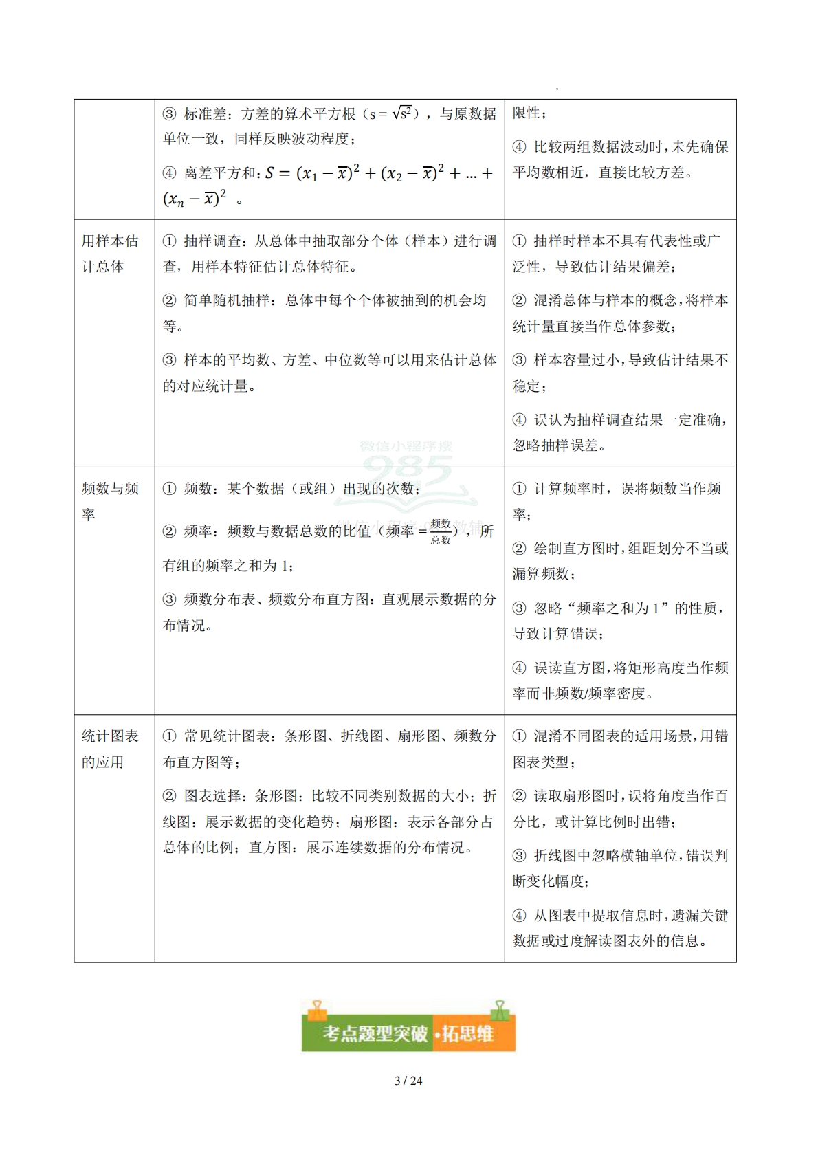 图片[3]-第四章 数据分析（复习讲义）（原卷版）.pdf-七宝：认真做好一件事