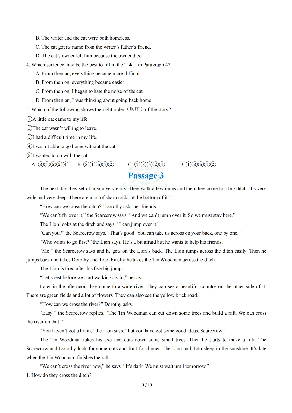 图片[3]-专题04 阅读理解（记叙文）（期中复习专项训练）（原卷版）.pdf-七宝：认真做好一件事