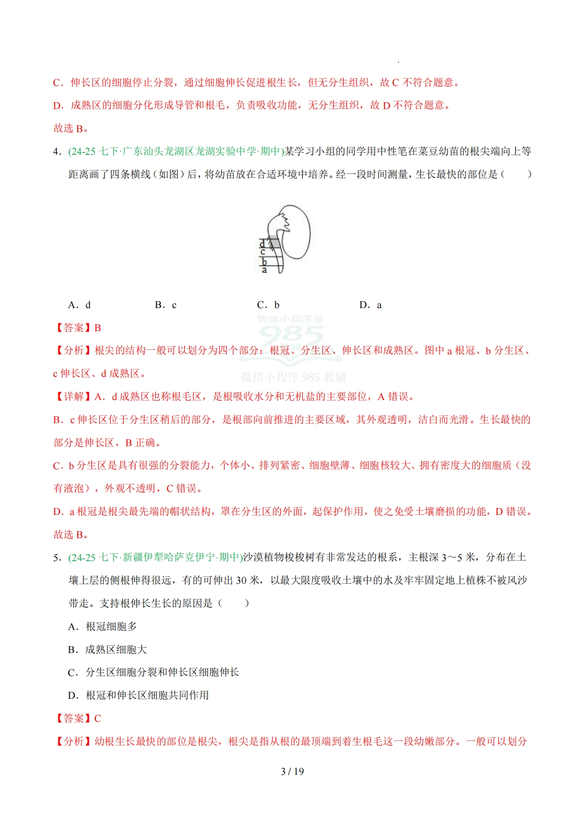 图片[3]-专题02 植株生长（人教版）（解析版）.pdf-七宝：认真做好一件事