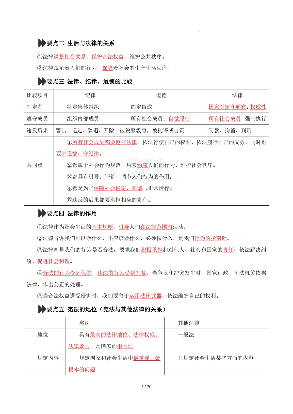 图片[3]-第一单元 生活中的法律（复习讲义）（解析版）.pdf-七宝：认真做好一件事