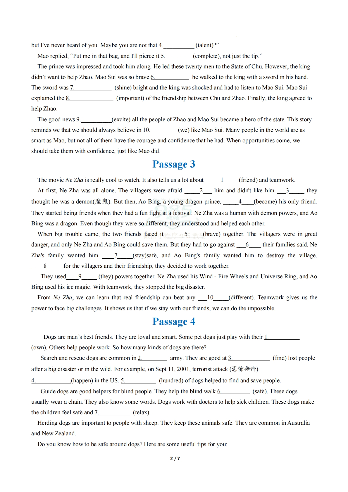 图片[2]-专题07 语法填空（期中复习专项训练）（原卷版）.pdf-七宝：认真做好一件事