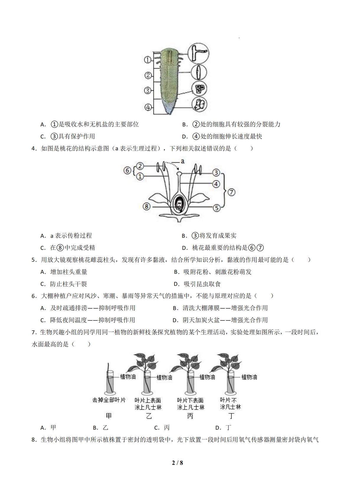 图片[2]-七年级生物下学期期中模拟卷01（考试版A4）.pdf-七宝：认真做好一件事