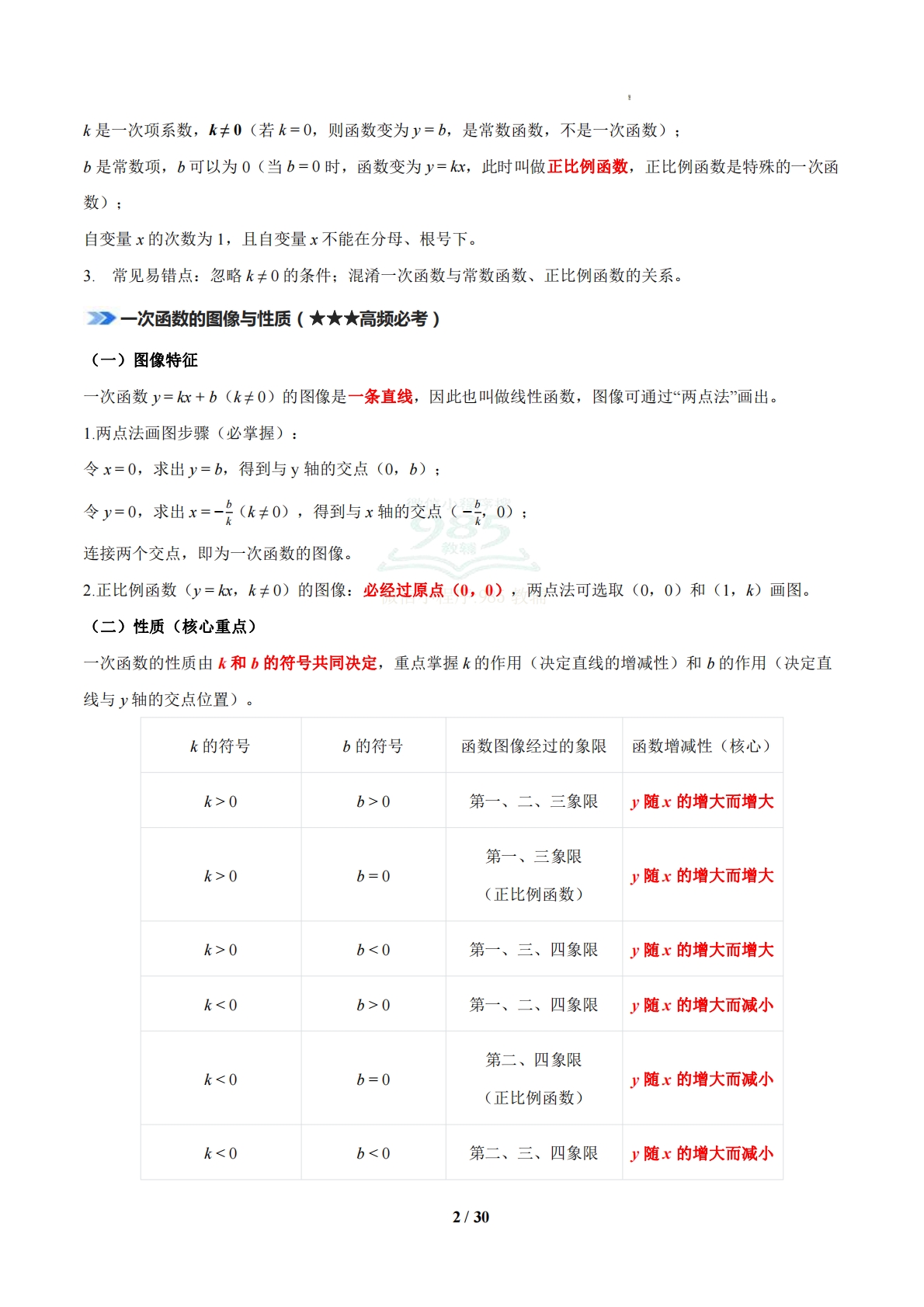 图片[2]-专题03 一次函数（解析版）（期中复习知识清单）.pdf-七宝：认真做好一件事
