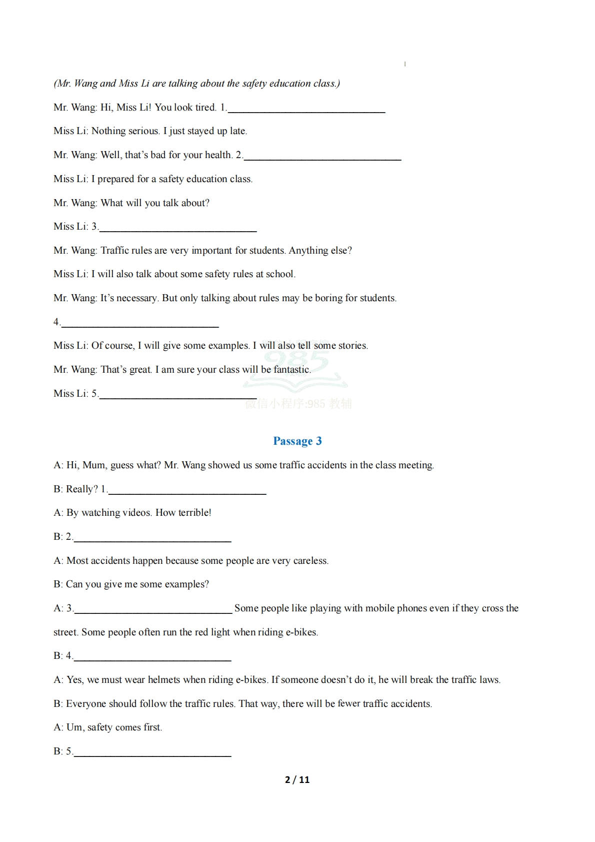 图片[2]-（期中复习专项训练）专题06 补全对话3大常考学习，教育，资料，试卷（原卷版）八年级英语下学期新教材冀教版.pdf-七宝：认真做好一件事