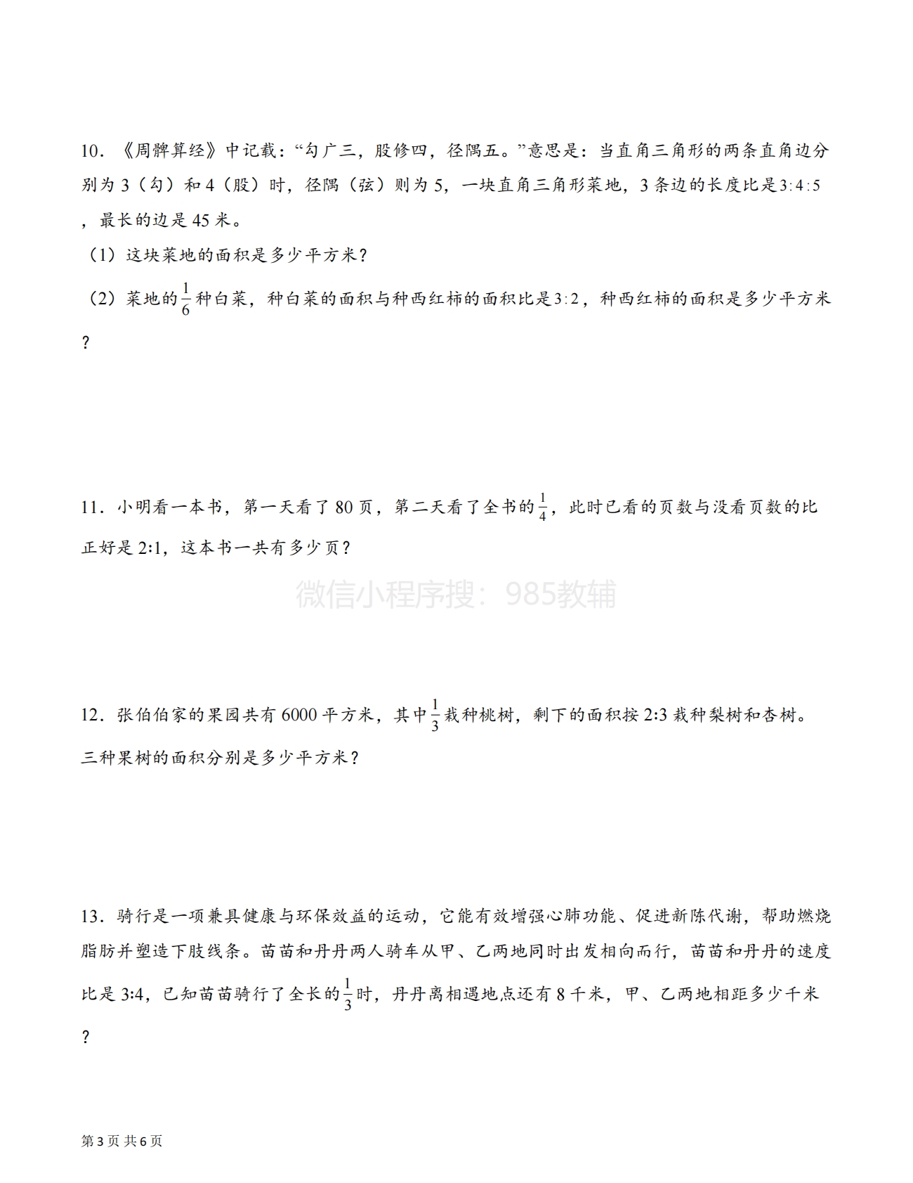 图片[3]-专题12 比的应用解决问题（解决问题专项训练）（原卷版）.pdf-七宝：认真做好一件事