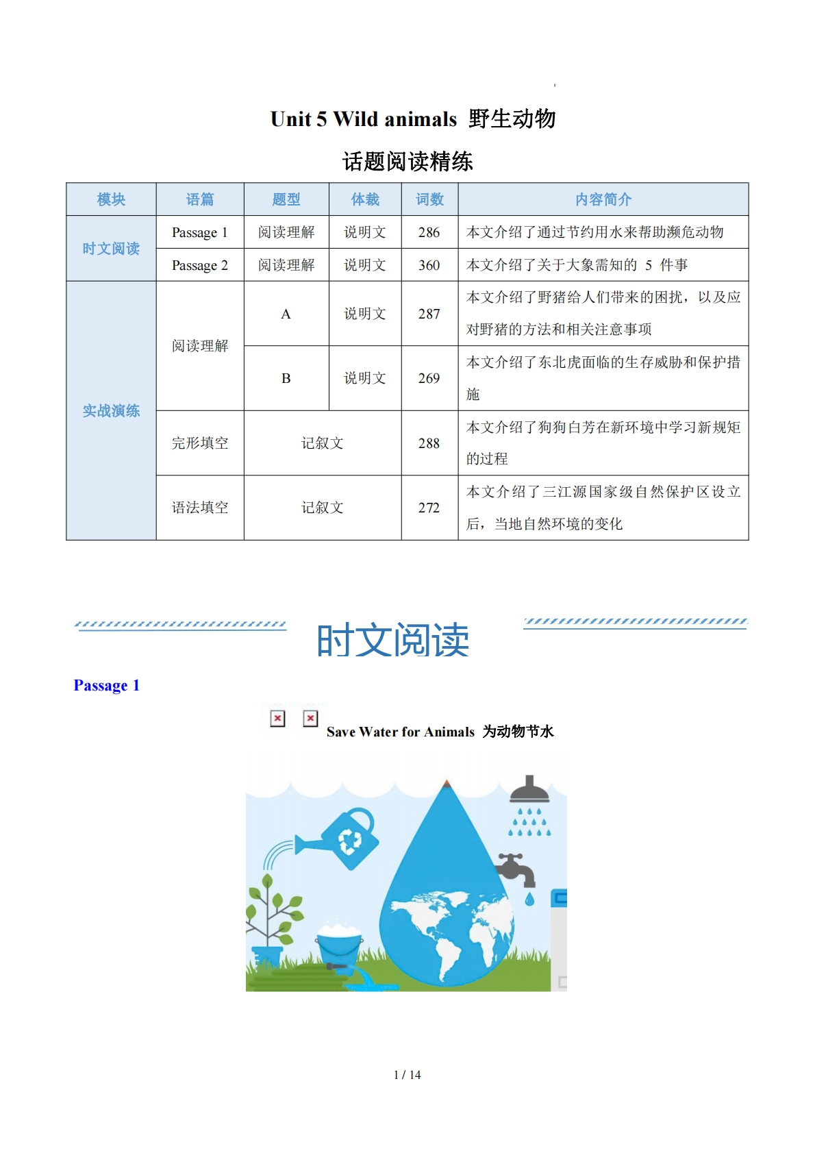 Unit 5 Wild animals 野生动物（学习，教育，资料，试卷阅读精练）（解析版）.pdf-七宝：认真做好一件事