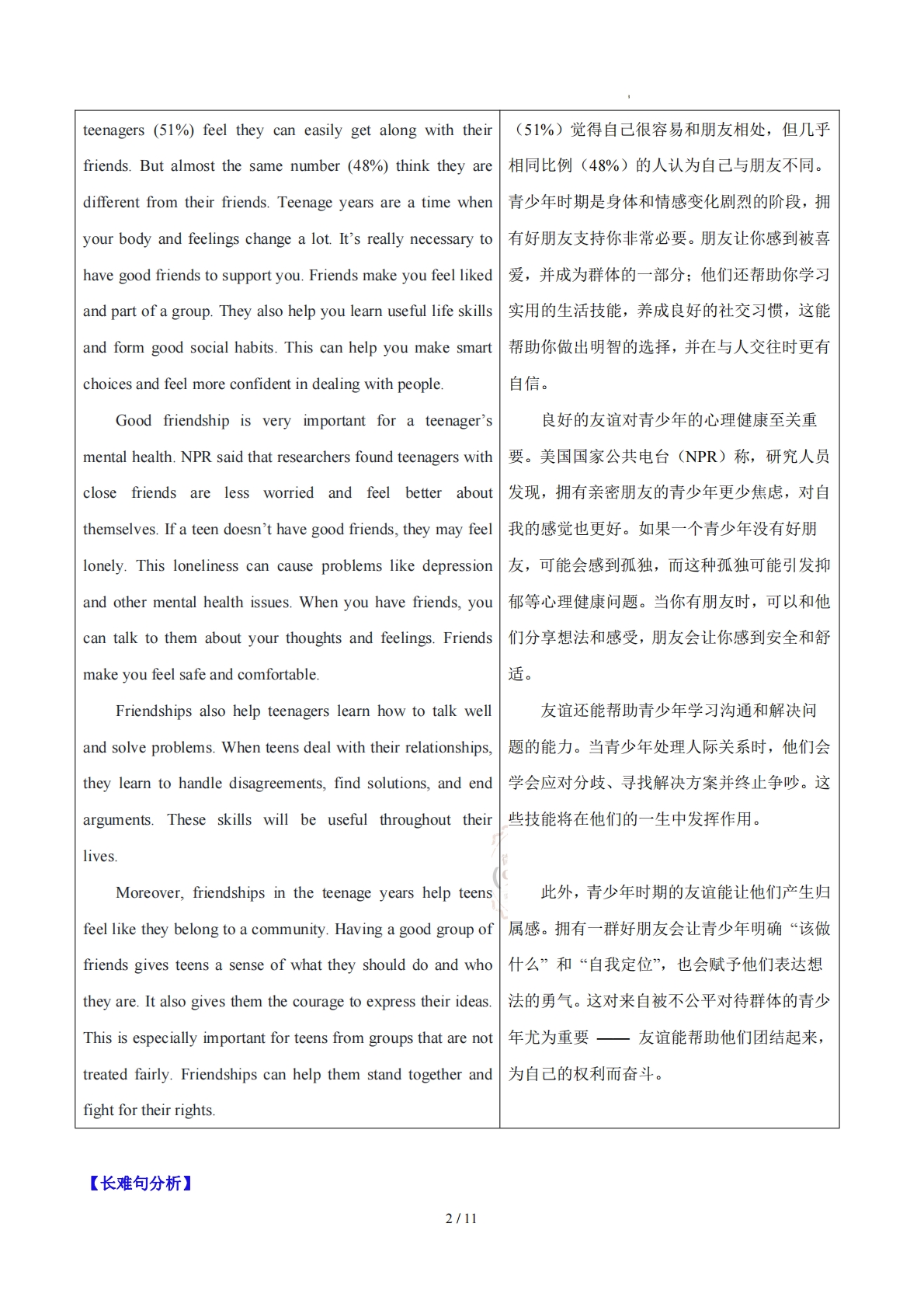 图片[2]-Unit 1 Friendship 人际交往（学习，教育，资料，试卷阅读精练）（原卷版）.pdf-七宝：认真做好一件事