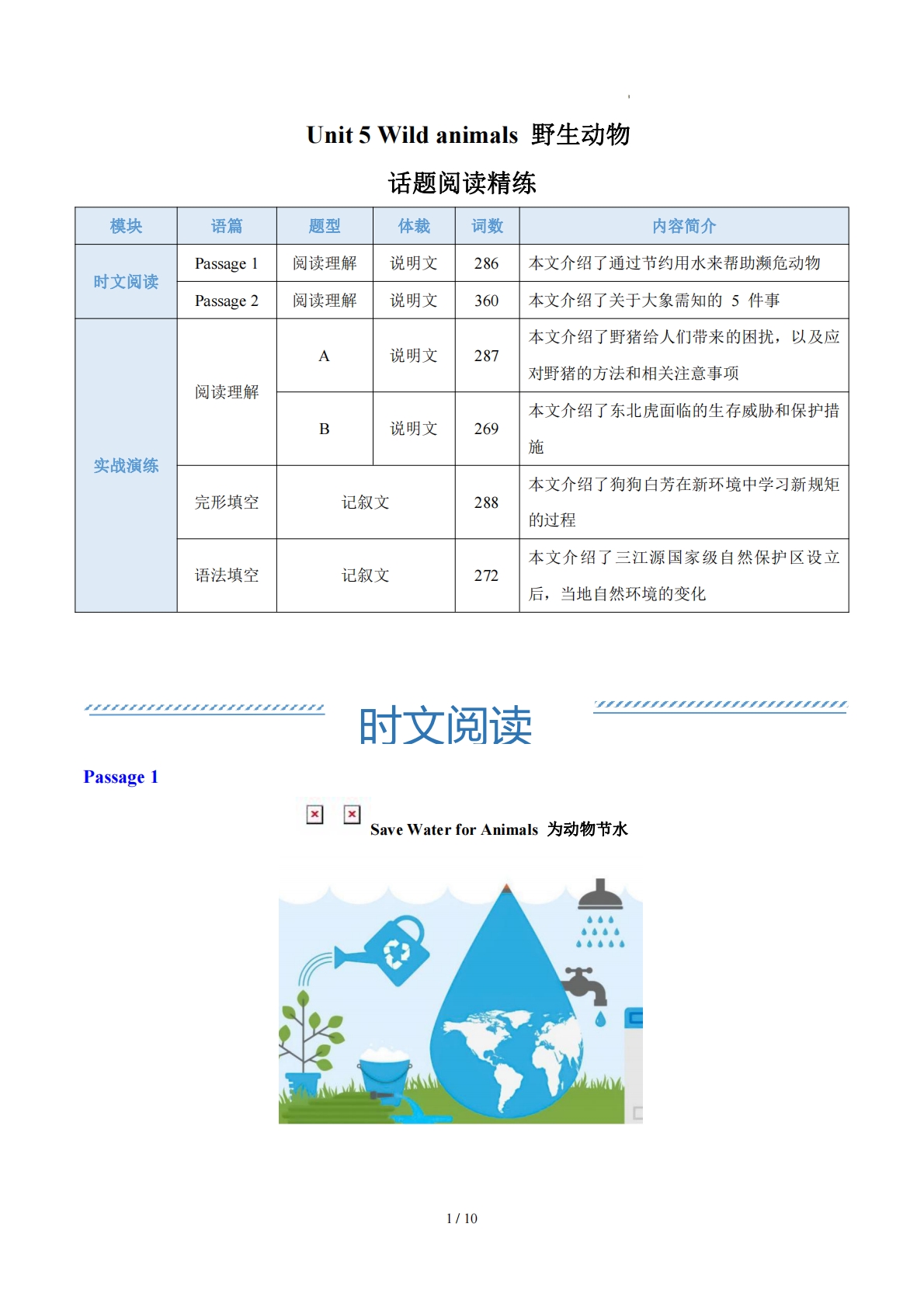 Unit 5 Wild animals 野生动物（学习，教育，资料，试卷阅读精练）（原卷版）.pdf-七宝：认真做好一件事