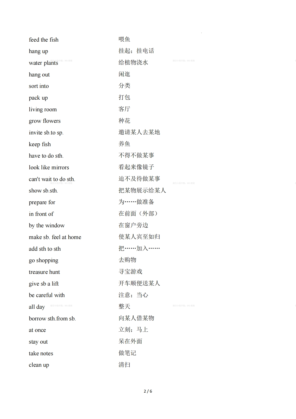 图片[2]-Unit 6 Home Sweet Home（单元核心知识）（背诵版）.pdf-七宝：认真做好一件事