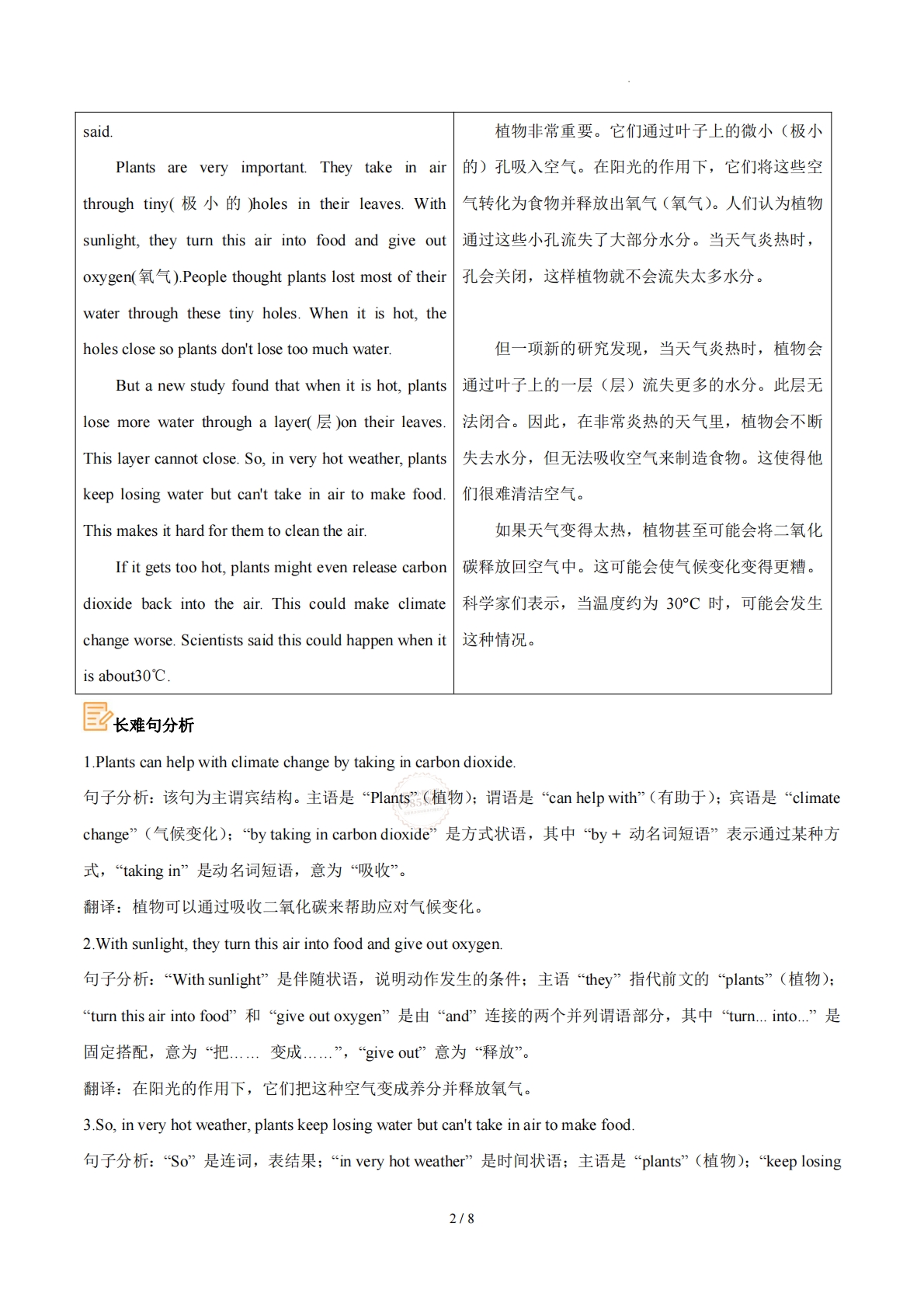 图片[2]-Unit 5 The power of plants（学习，教育，资料，试卷阅读精练）（原卷版）.pdf-七宝：认真做好一件事