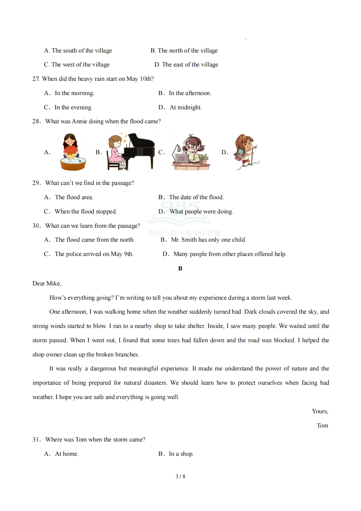 图片[3]-八年级英语下册 Unit 8 单元自测·提升卷（原卷版）.pdf-七宝：认真做好一件事