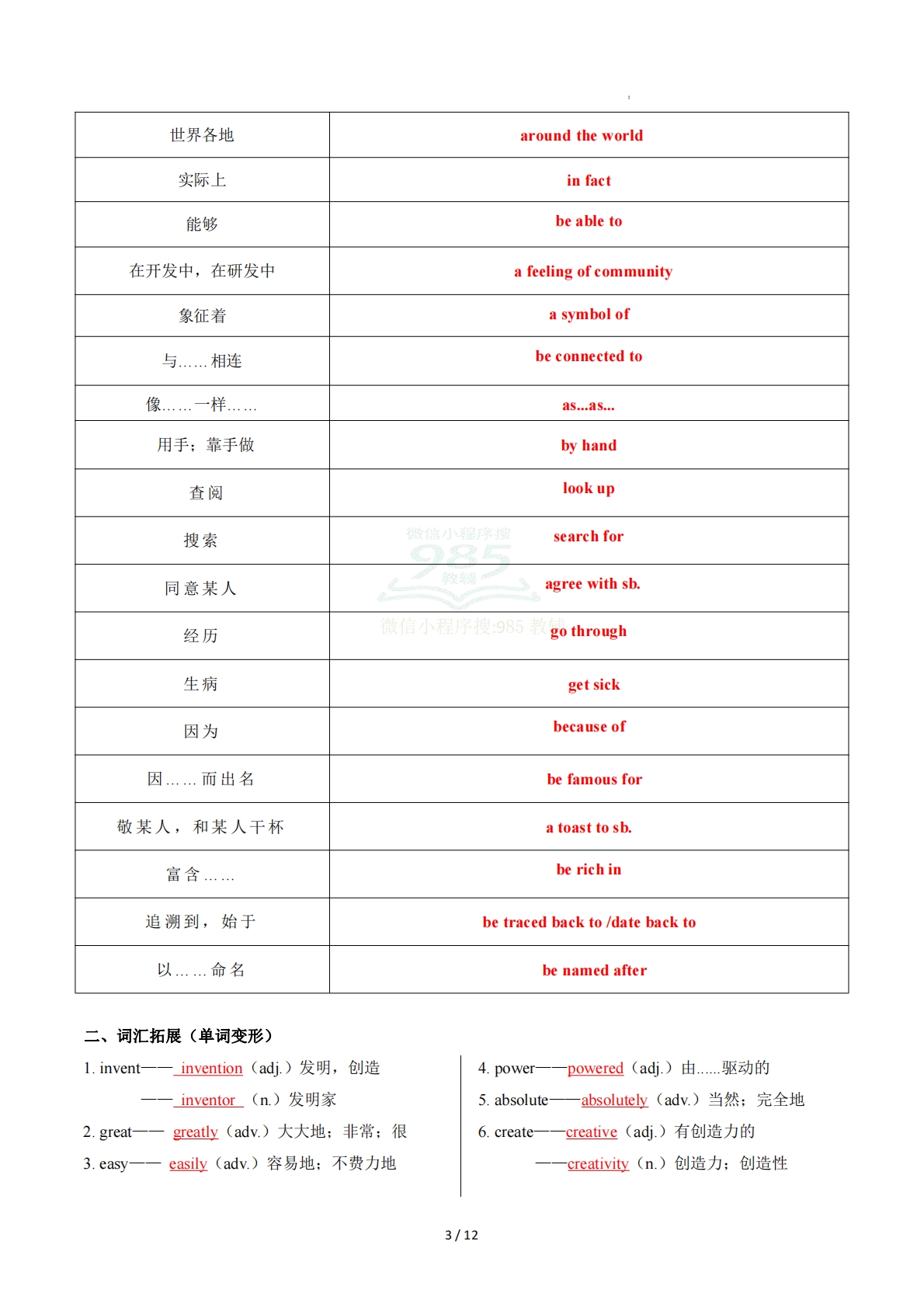 图片[3]-Unit 5 Great inventions （重难词汇精练）（解析版）.pdf-七宝：认真做好一件事