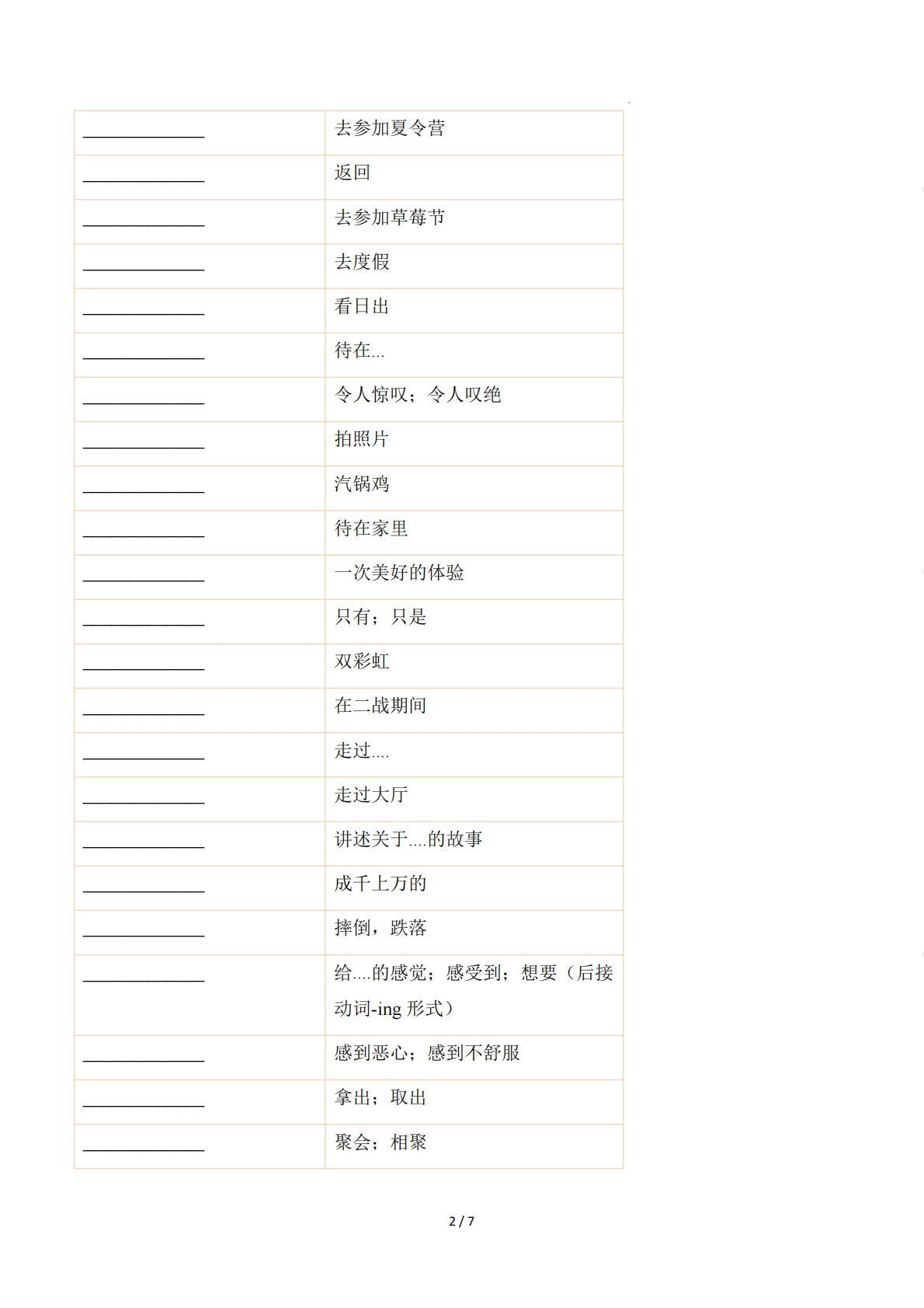 图片[2]-Unit 5 Happy Holiday（单元核心知识）（默写版）.pdf-七宝：认真做好一件事